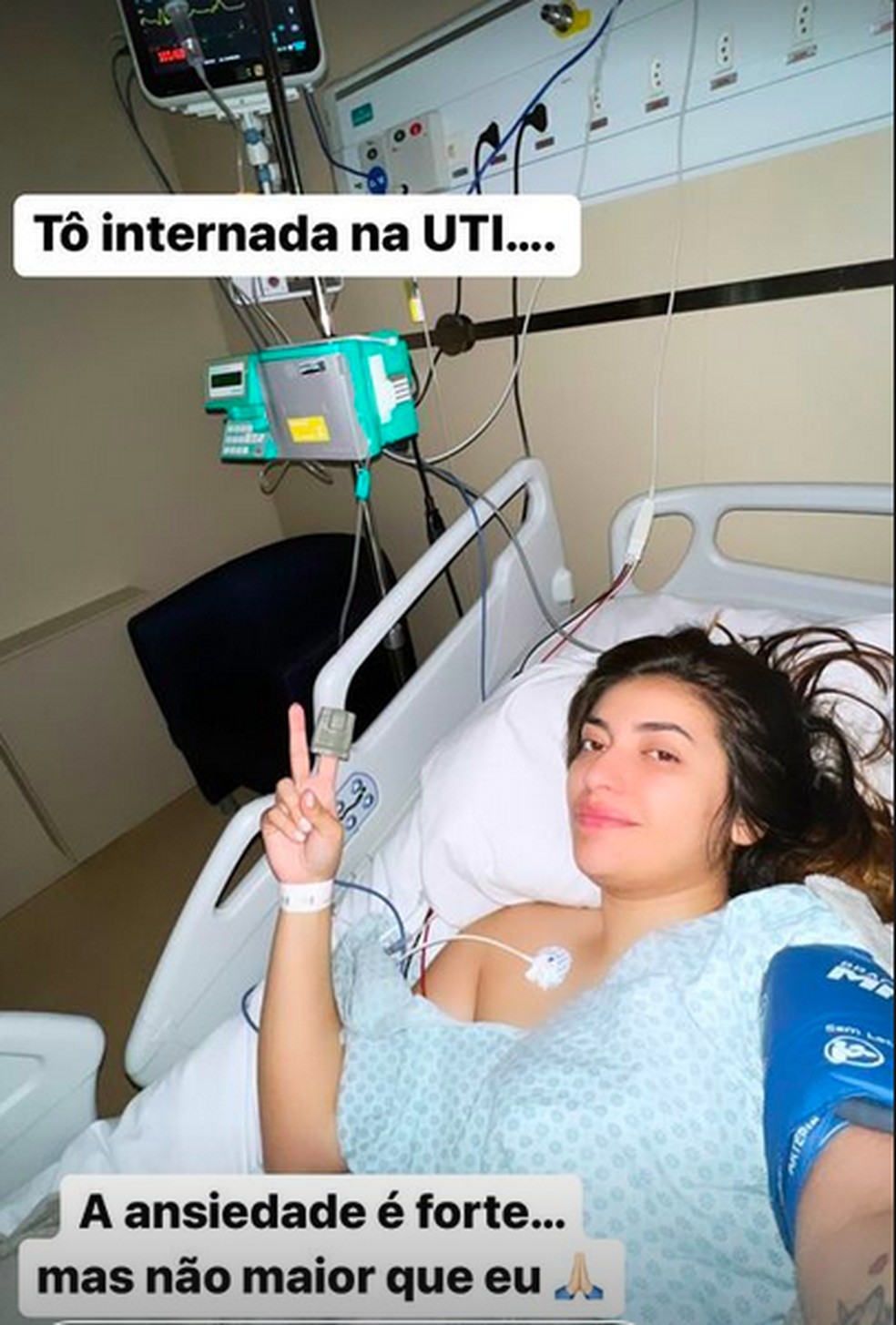 Dani Russo posta do hospital — Foto: Reprodução/Instagram