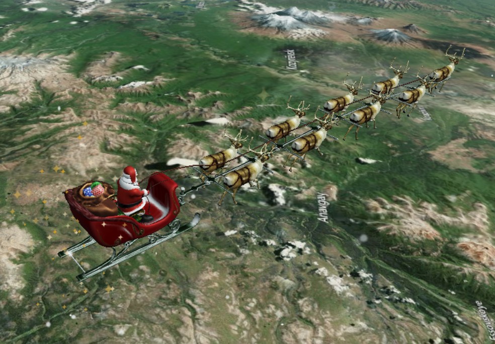 Trajeto do Papai Noel — Foto: Reprodução/Norad Santa Tracker