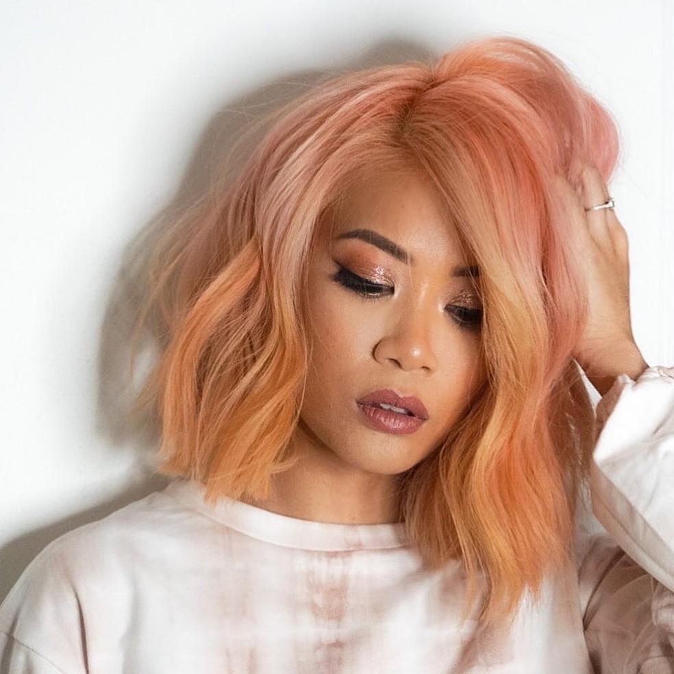 Peach Fuzz no cabelo — Foto: @beautylaunchpad