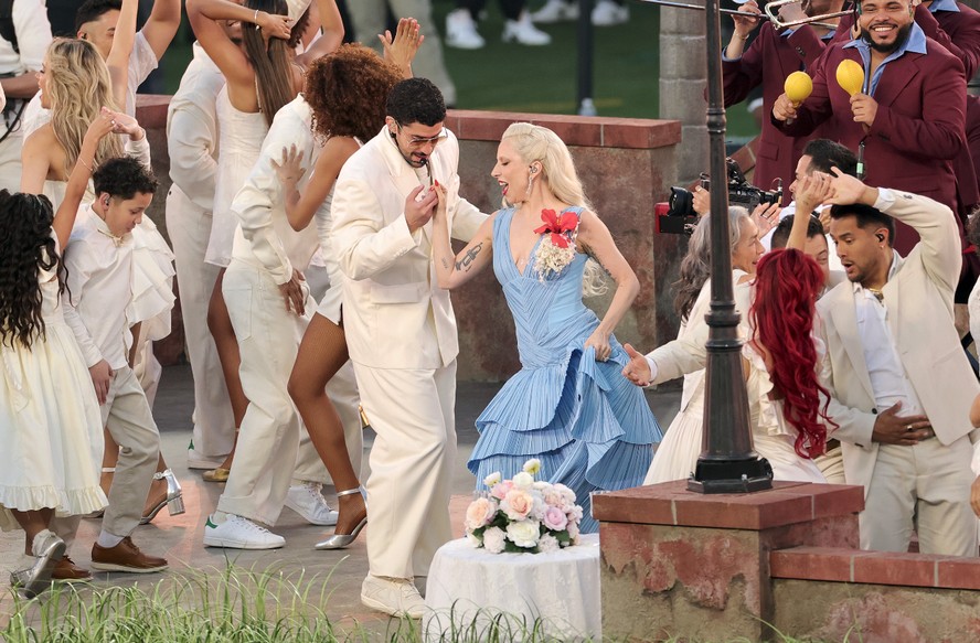 Lady Gaga e Bad Bunny no Super Bowl