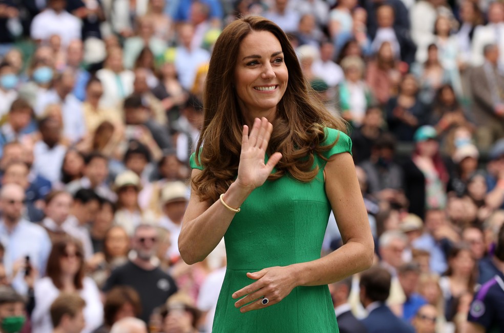 Kate Middleton é fã do cabelo com volume — Foto: Getty Images