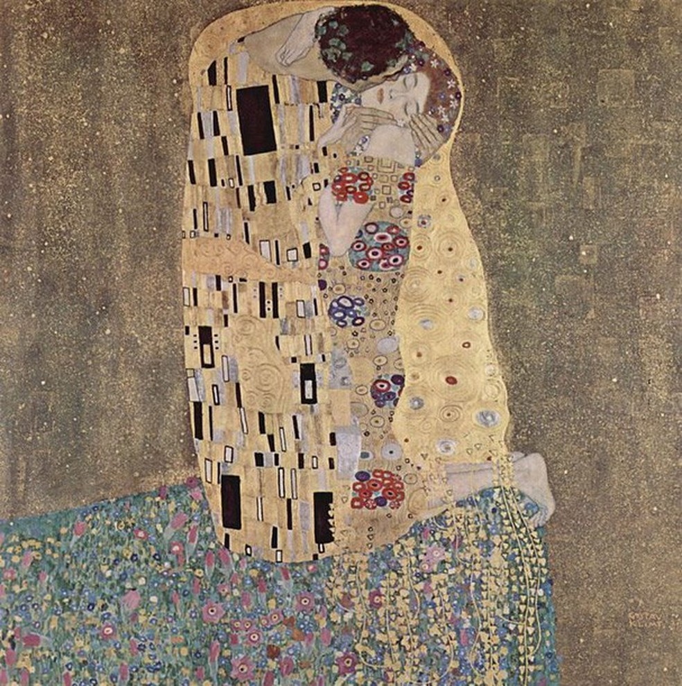 A obra "O Beijo" de Gustav Klimt é uma das suas pinturas mais famosas (Foto: Reprodução) — Foto: Glamour