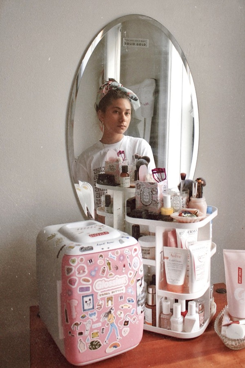 Mini geladeira de skincare (Foto: Reprodução/Instagram) — Foto: Glamour