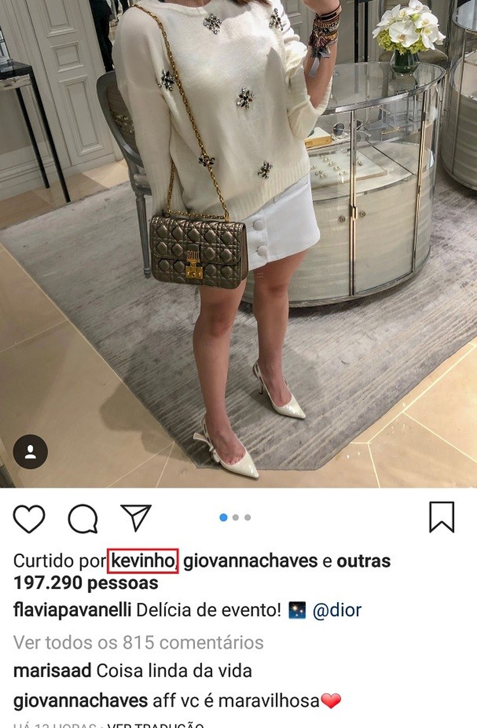 Kevinho curtiu foto de Flávia Pavanelli (Foto: Instagram/Reprodução) — Foto: Glamour
