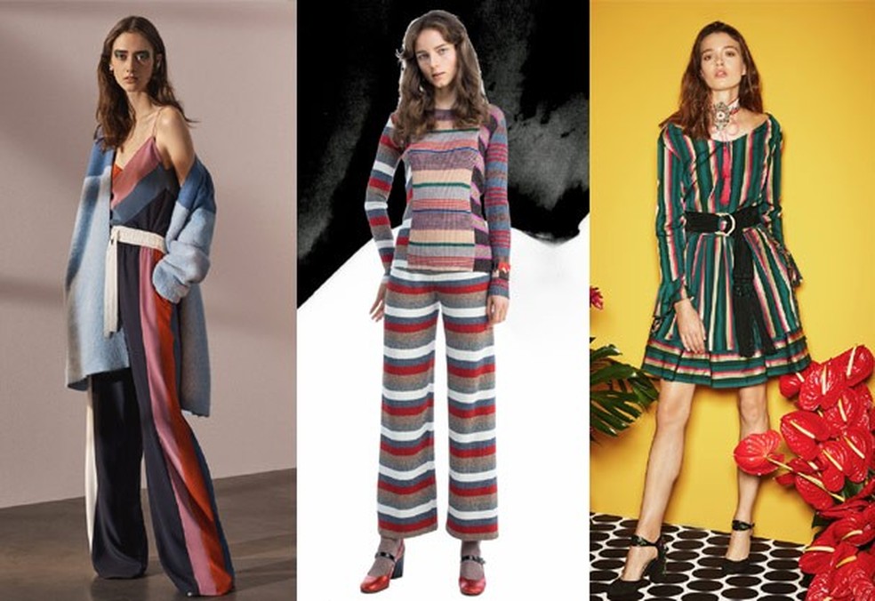 Listras arco-íris. Da esq. pra. dir : Prabal Gurung, Missoni e Etro (Foto: Divulgação) — Foto: Glamour