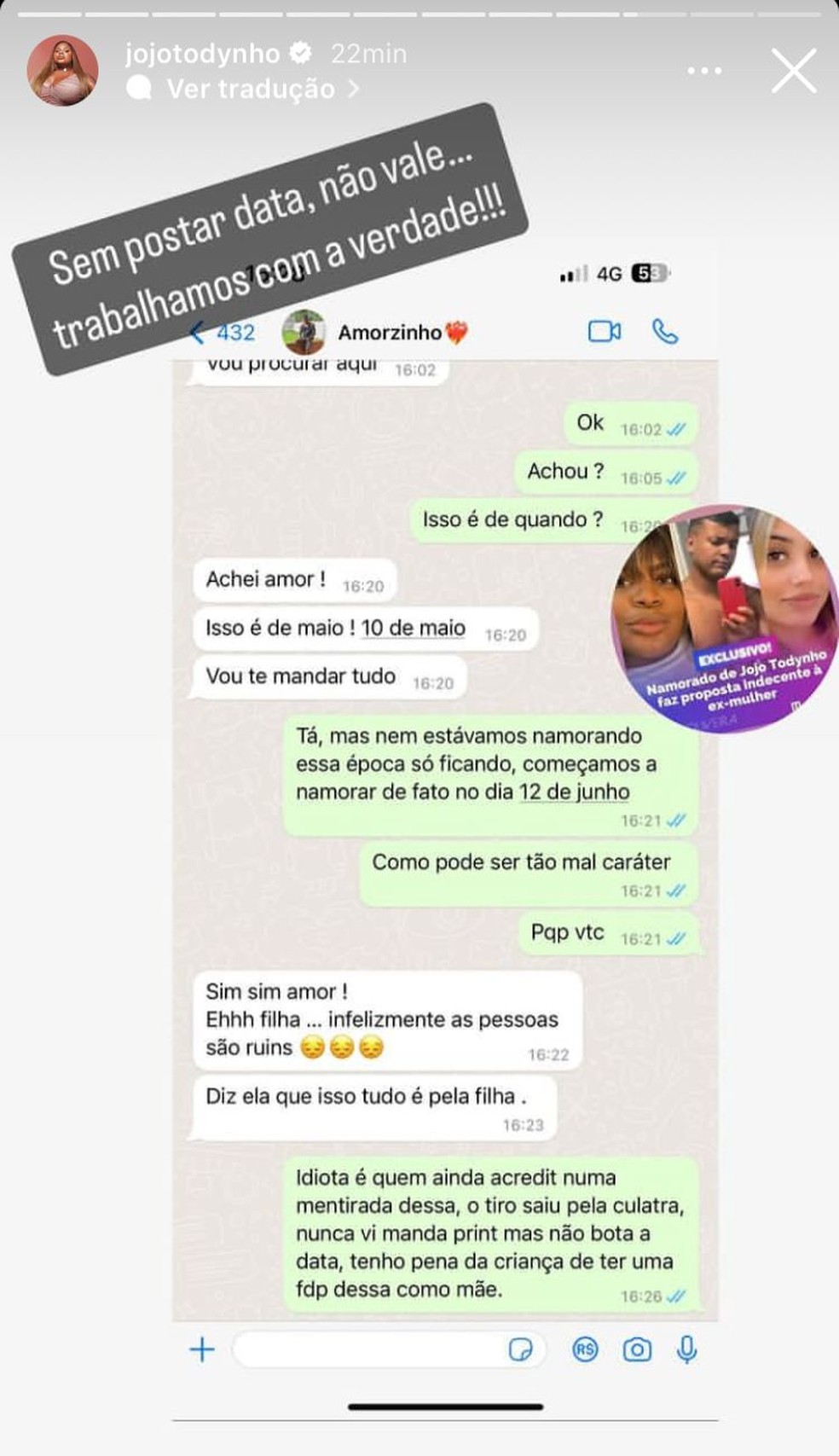 Jojo conversa com Renato Santiago sobre investidas na ex — Foto: Reprodução/Instagram