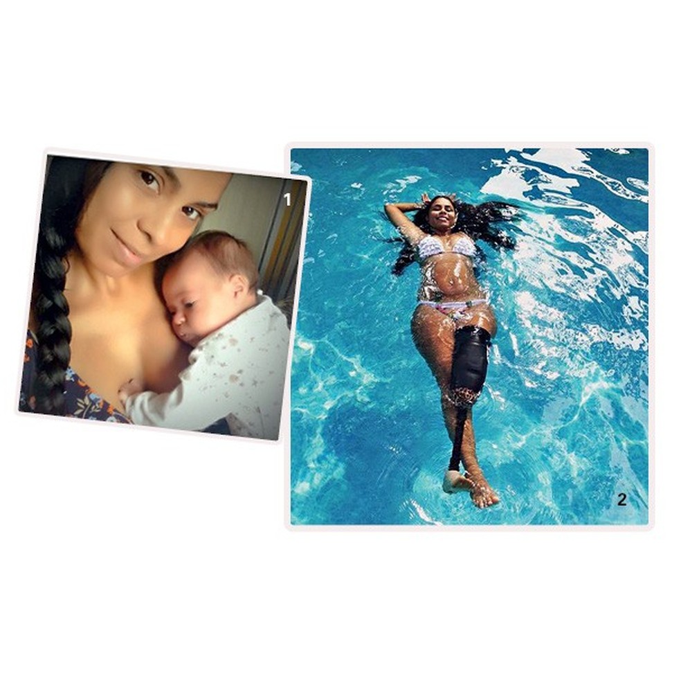 1. Com sua baby, Zoe: “A surpresa mais incrível da minha vida”. 2. Do balé à piscina: “A perna mecânica não me impede de fazer nada!” (Foto: Arquivo Pessoal) — Foto: Glamour
