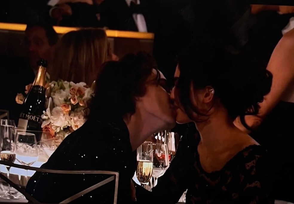 Timothée Chalamet e Kylie Jenner — Foto: Reprodução