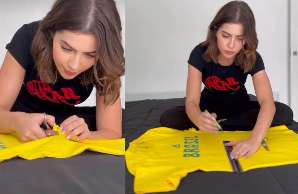 Jade Picon mostra customização de look para Copa do Mundo — Foto: Reprodução/Instagram