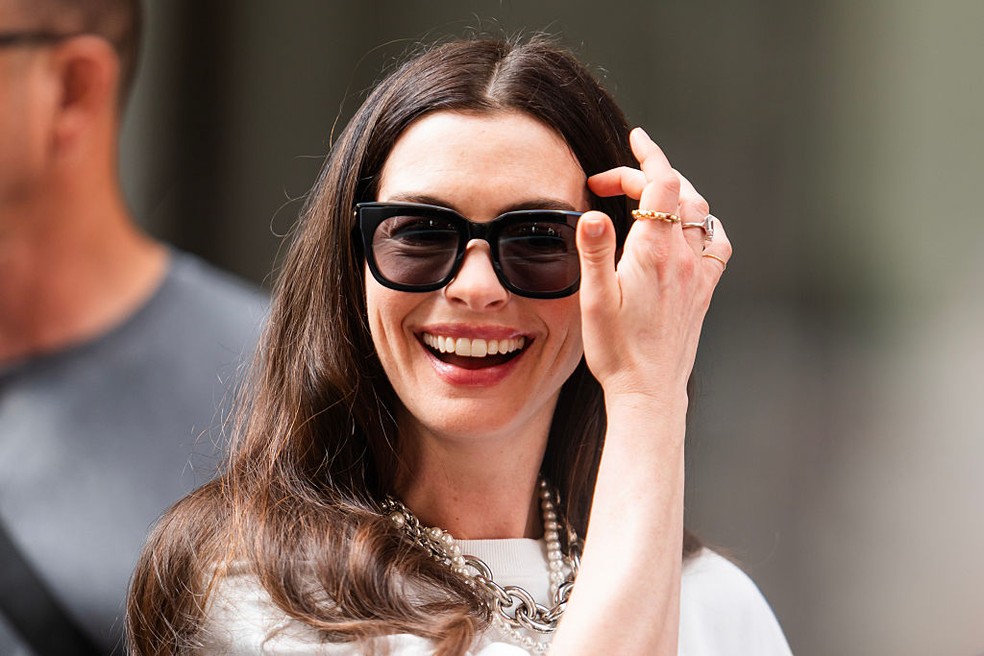 Anne Hathaway como Andy Sachs, em 'O Diabo Veste Prada 2' — Foto: Getty Images