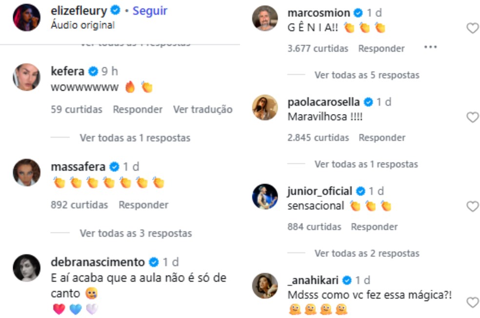 Famosos reagem ao vídeo de cantora que ensina a cantar igual Bad Bunny — Foto: Reprodução/Instagram