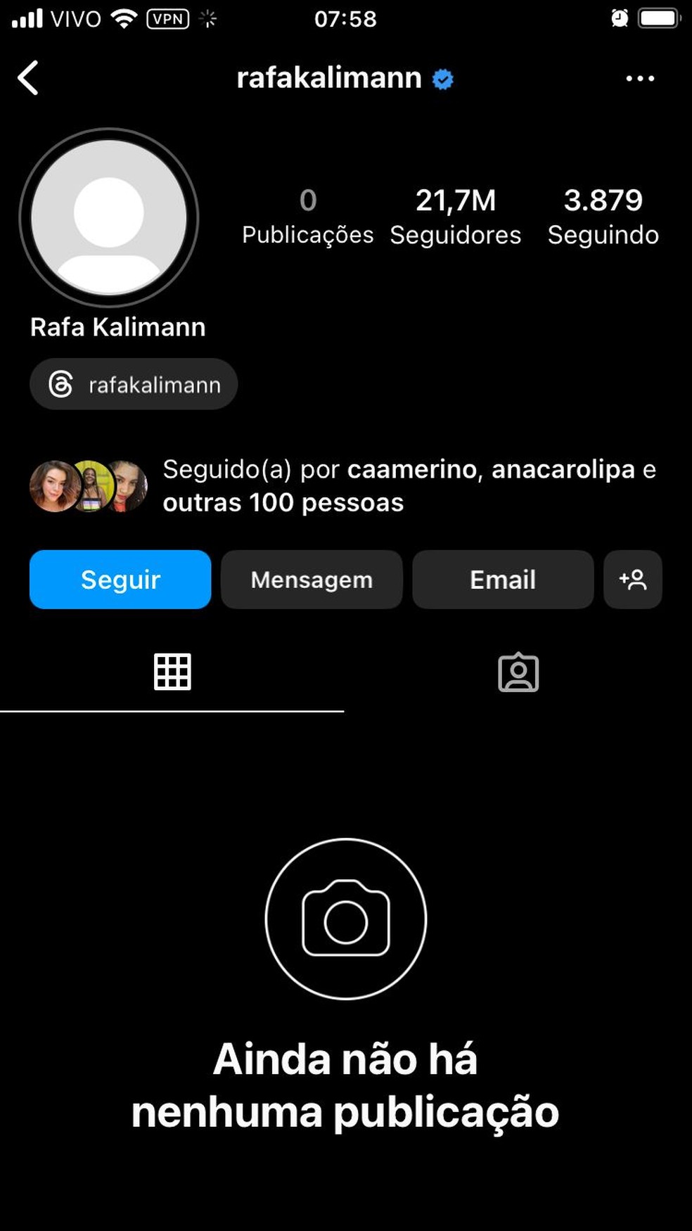 rafa kalimann tem instagram hackeado e fotos íntimas vazadas terra