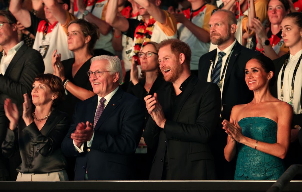 Meghan e Harry na final do Invictus Games — Foto: Getty Images