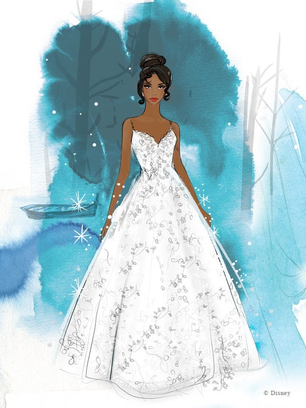 Gráfico de fantasia detalhado do vestido de noiva da Cinderela · Creative  Fabrica