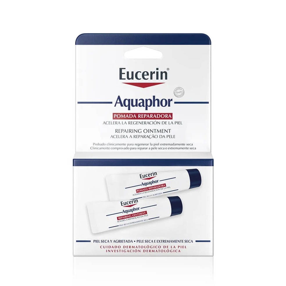 Aquaphor, Eucerin (R$ 42 o kit com duas unidades)  — Foto: Divulgação