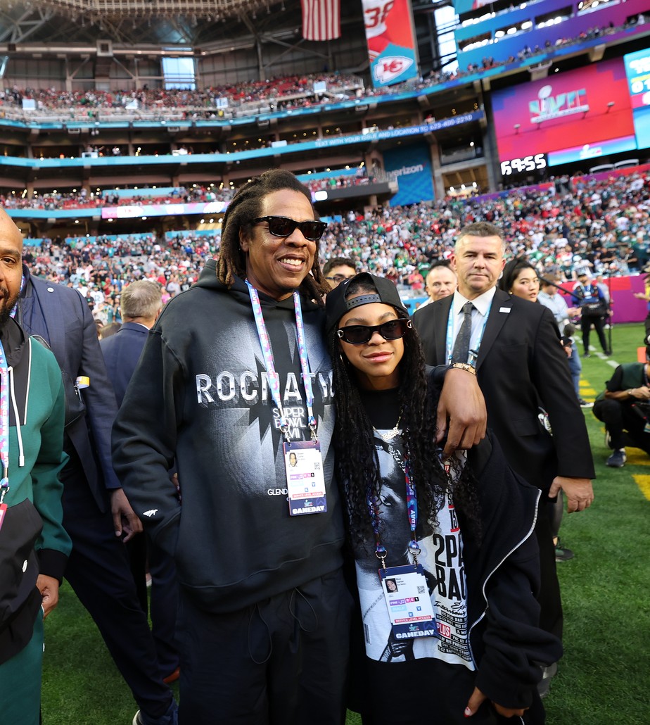 Jay-Z e Blue Ivy no Super Bowl