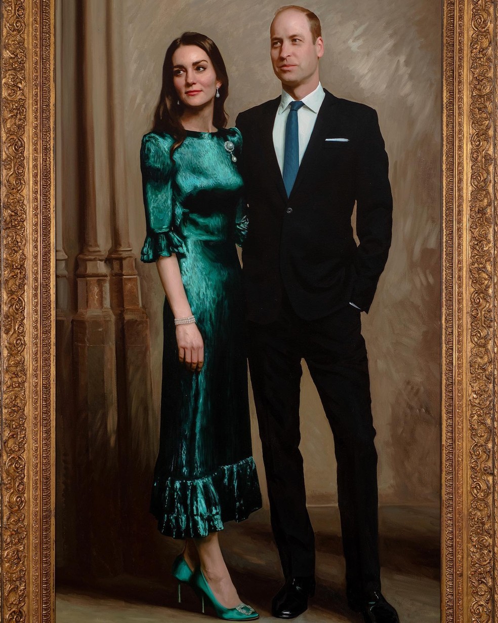 Princípe William e Kate — Foto: Jamie Coreth/Fine Art Commissions