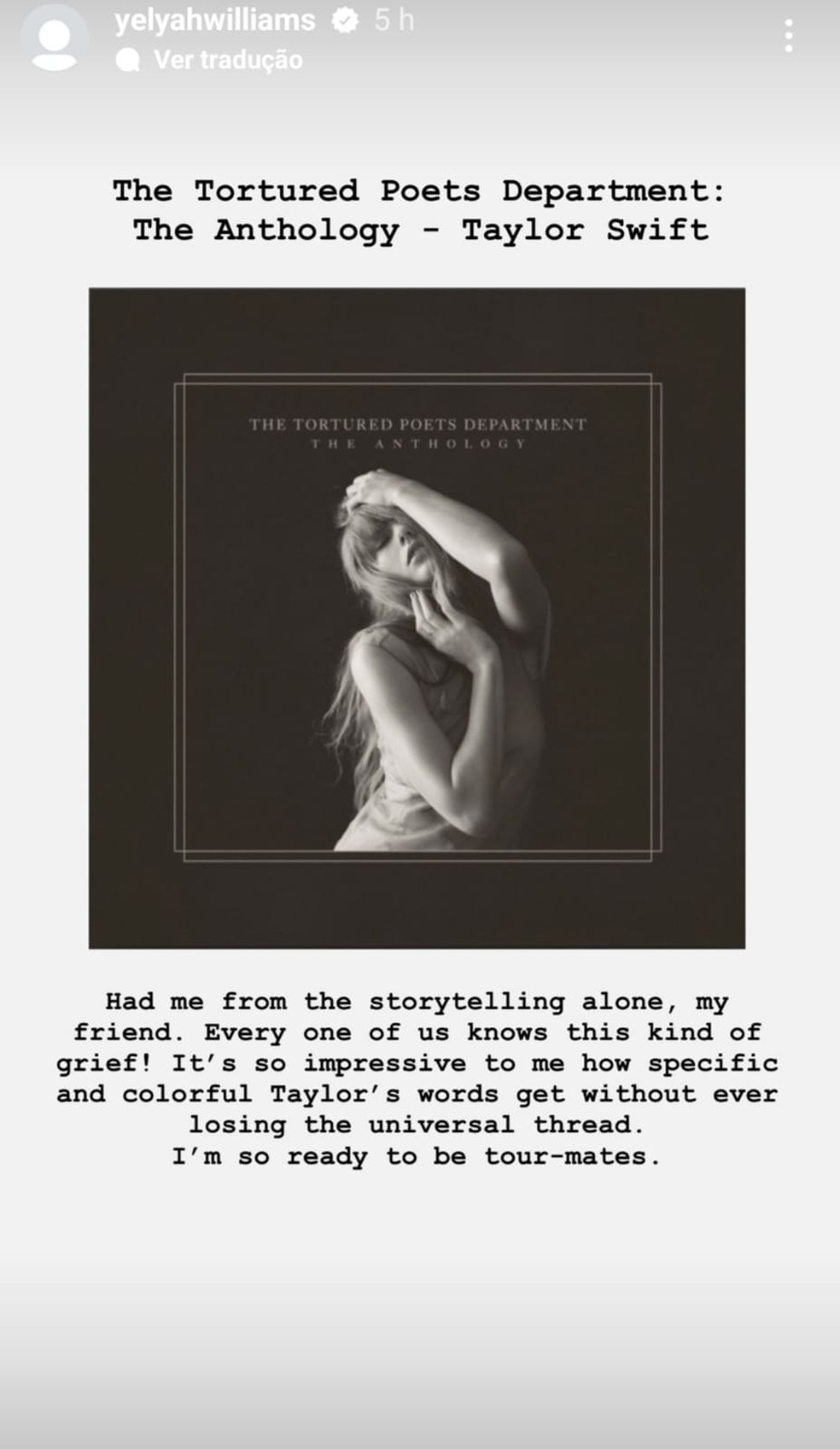 The Tortured Poets Department - Taylor Swift — Foto: Reprodução Instagram